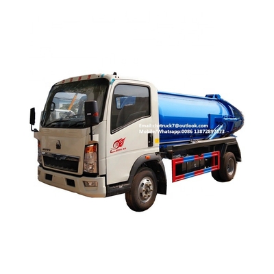 Q235 carbon steel right hand drive HOWO 5000 liters sewage tanker truck/brand new howo sewage suction truck for sale